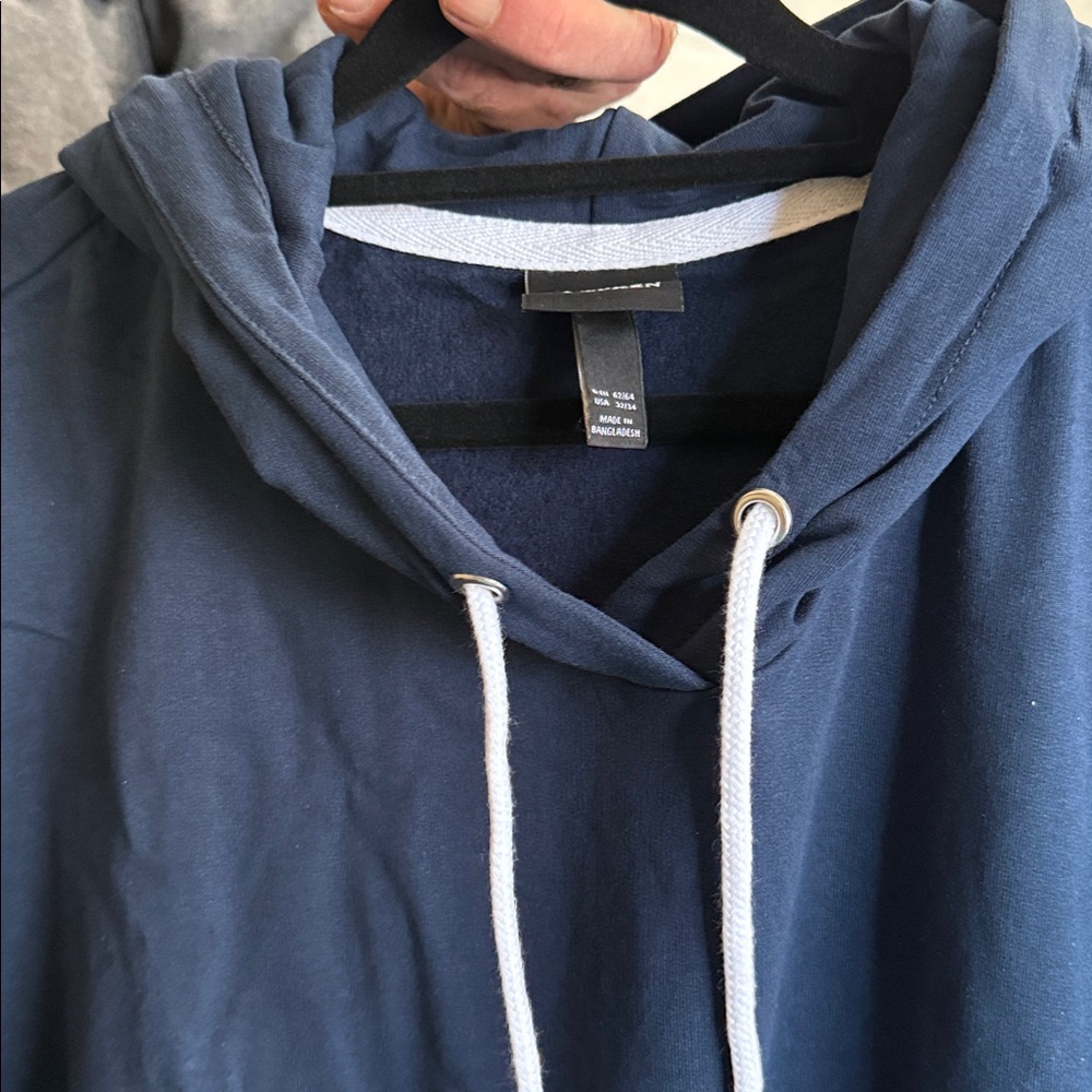 Ulla Popken Navy blue hoodie sweatshirt dress 32/34. 40” long. So cute warm - Picture 5 of 9